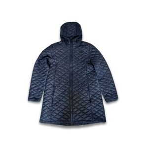 The North Face Blue Quilted Puffer Jacket XL Hooded Long Coat